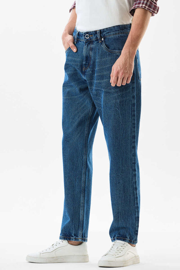 Relaxed Fit Mid Rise Blue Jeans - Image 4