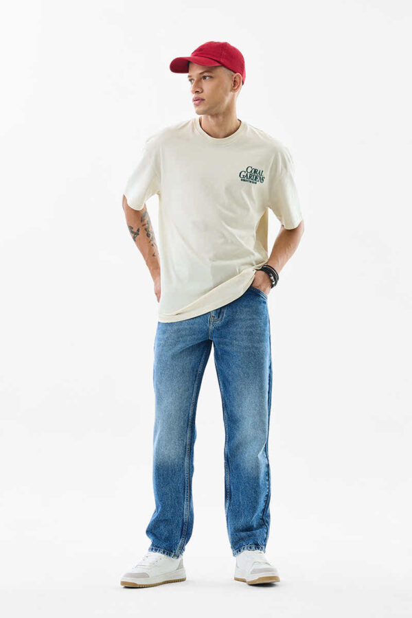Relaxed Fit Mid Rise Blue Jeans