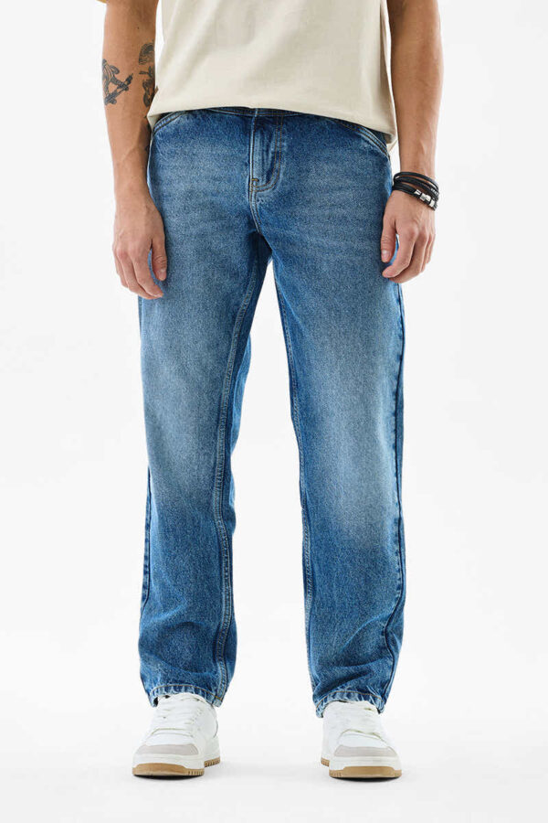 Relaxed Fit Mid Rise Blue Jeans - Image 2