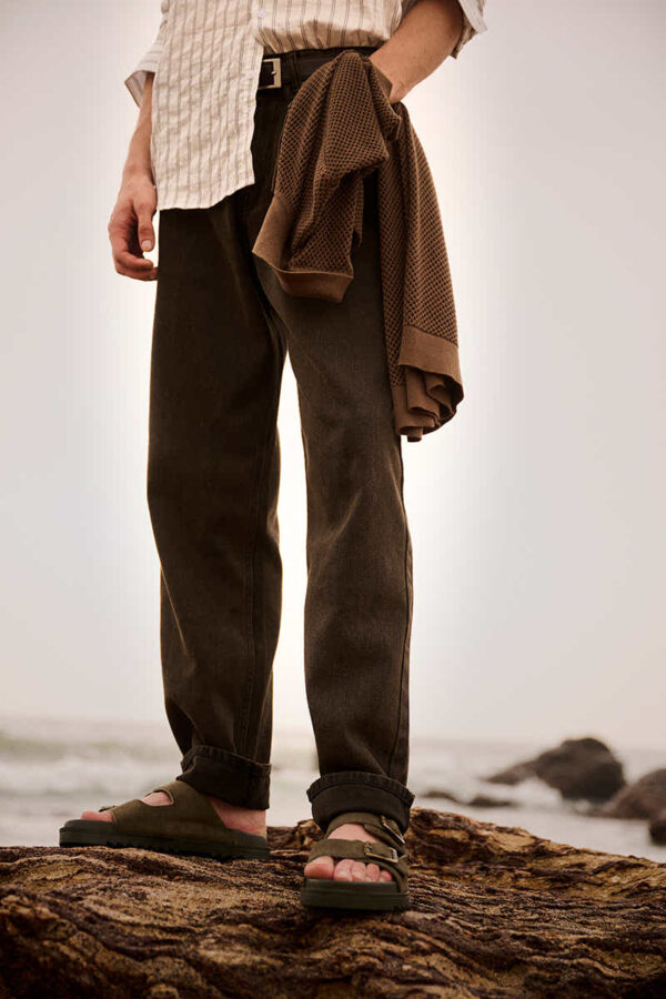 Baggy Fit Mid Rise Charcoal Grey Jeans