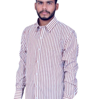 cotton linen red striped shirt